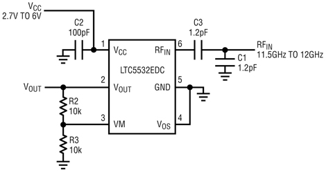 A 12 GHz-RF peak detector circuit Figure 1: A 12 GHz RF peak Detector Circuit.